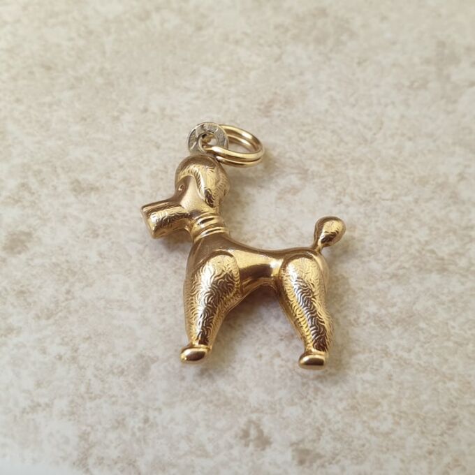 Poodle Charm Pendant in 9ct Gold