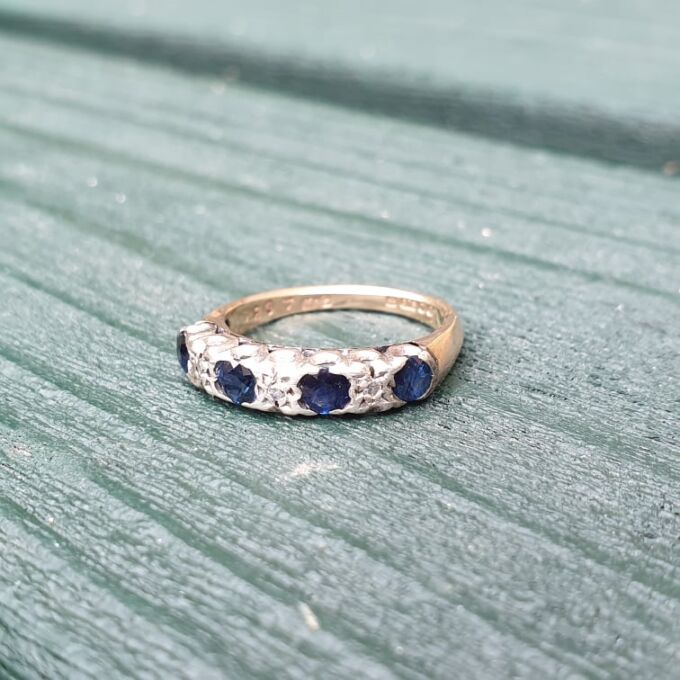 Sapphire and Diamond Ring in 9ct Gold