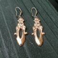 Embossed Long Drop Earrings in 9ct Gold