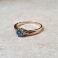 Cornflower Blue Sapphire & Diamond Ring in 9ct Gold