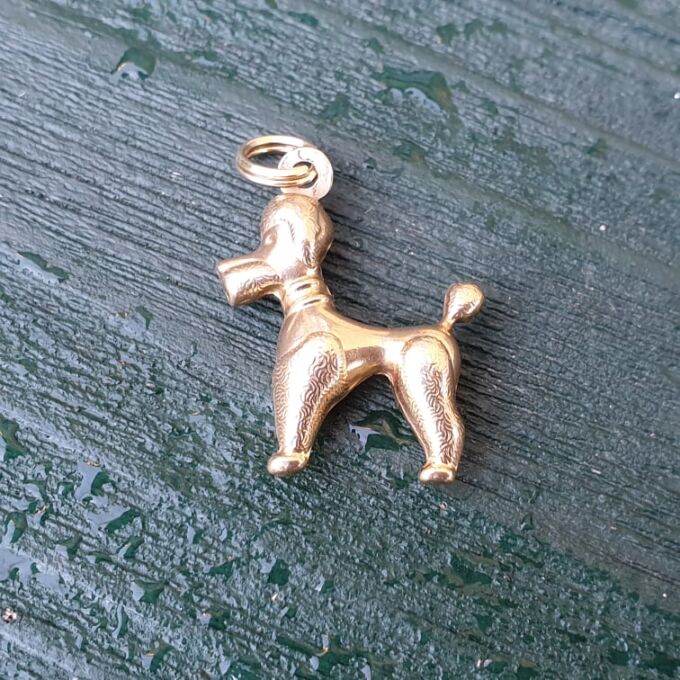 Poodle Charm Pendant in 9ct Gold