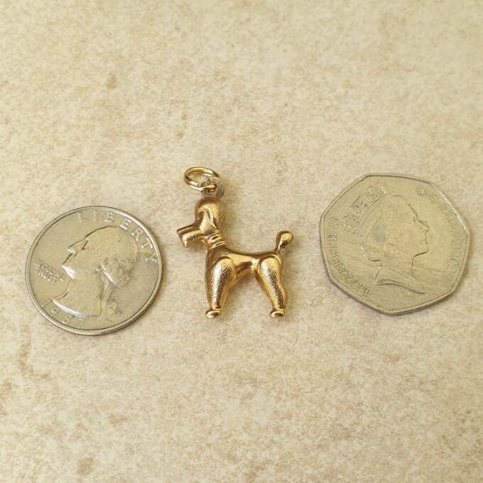 Poodle Charm Pendant in 9ct Gold