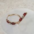 Garnet Hoop Earrings in 9ct Gold