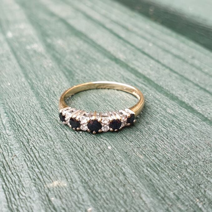 Sapphire and Diamond Ring in 9ct Gold