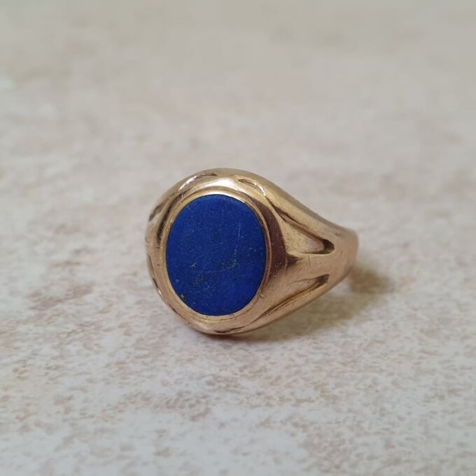 Lapis Lazuli Signet Ring in 9ct Gold