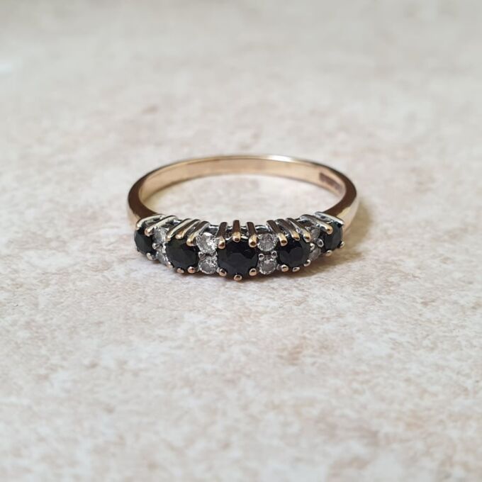Sapphire and Diamond Ring in 9ct Gold
