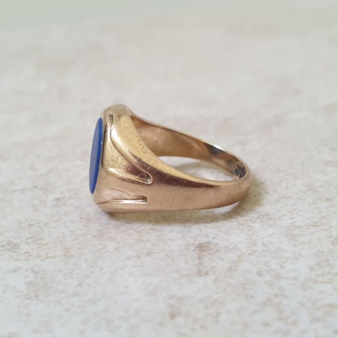 Lapis Lazuli Signet Ring in 9ct Gold