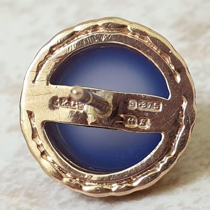 Reserved – Blue Chalcedony Stud Earrings in 9ct Gold