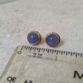 Reserved – Blue Chalcedony Stud Earrings in 9ct Gold