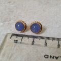 Reserved – Blue Chalcedony Stud Earrings in 9ct Gold