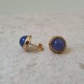 Reserved – Blue Chalcedony Stud Earrings in 9ct Gold