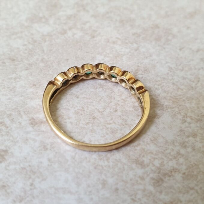 Emerald and Diamond Stacking Band in 18ct Gold