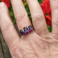 Three Stone Amethyst Ring in 9ct Gold