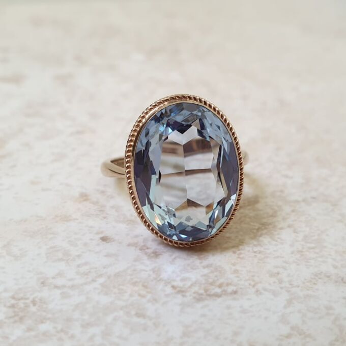 Synthetic Spinel Solitaire Ring in 9ct Gold