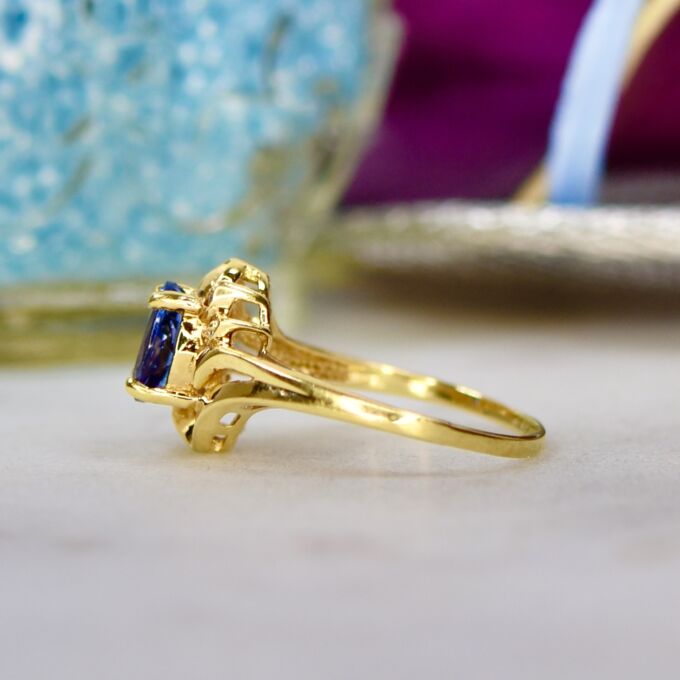 Tanzanite and Diamond Ring in 18ct Gold