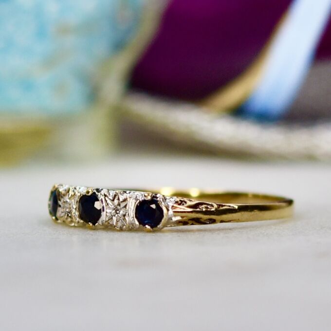 Sapphire and Diamond Ring in 9ct Gold