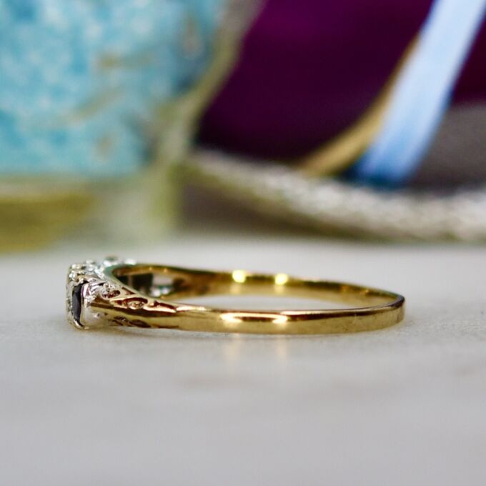 Sapphire and Diamond Ring in 9ct Gold