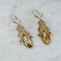 Embossed Long Drop Earrings in 9ct Gold