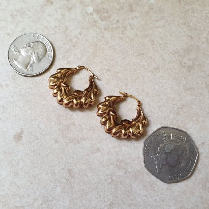 Italian Ornate Earrings in 9ct Gold
