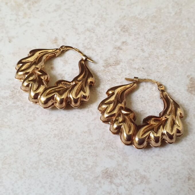 Italian Ornate Earrings in 9ct Gold