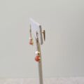 Pearl and Coral Drop Earrings in 9ct Gold