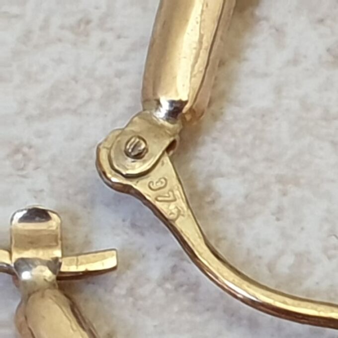 Two Colour Twisted Hoop Earrings in 9ct Gold