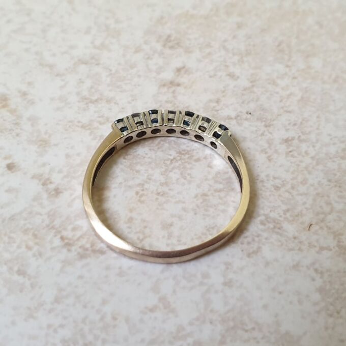 Sapphire & Diamond Stacking Ring in 9ct Gold