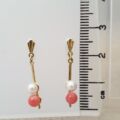 Pearl and Coral Drop Earrings in 9ct Gold