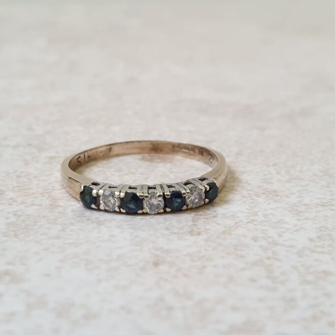 Sapphire & Diamond Stacking Ring in 9ct Gold