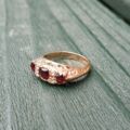 Three Stone Garnet Ring in 9ct Gold
