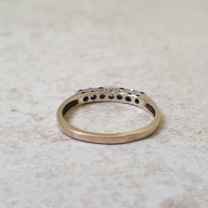 Sapphire & Diamond Stacking Ring in 9ct Gold