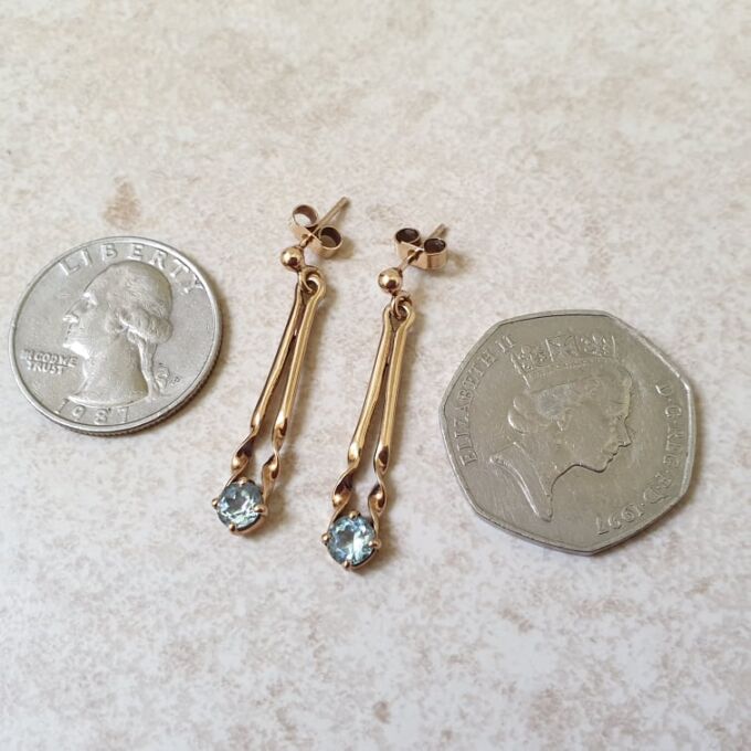 Topaz Drop Earrings in 9ct Gold