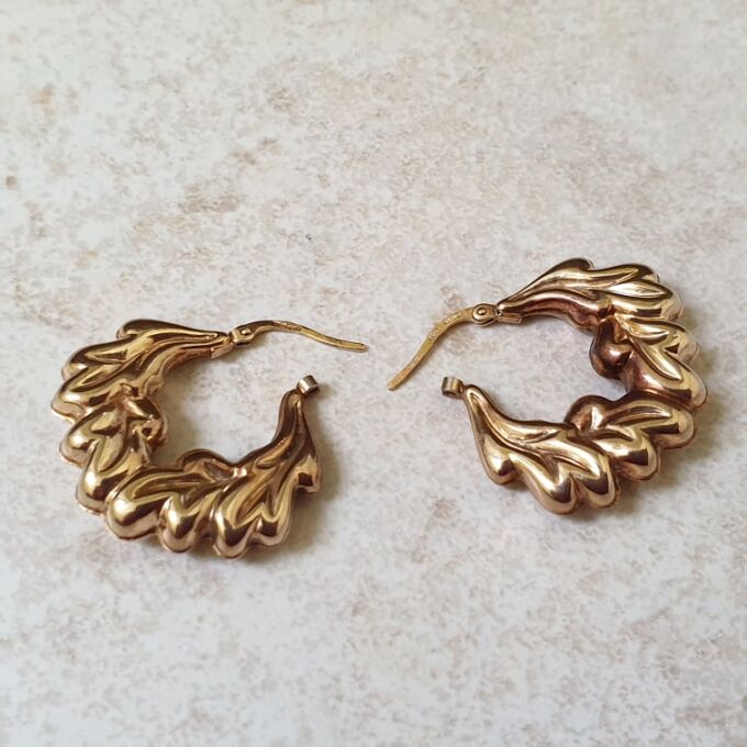 Italian Ornate Earrings in 9ct Gold