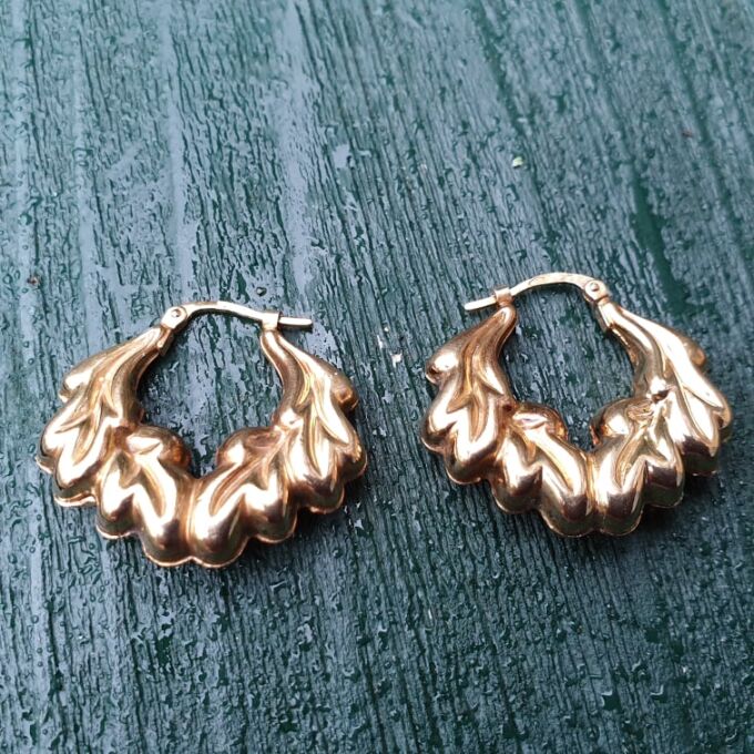 Italian Ornate Earrings in 9ct Gold