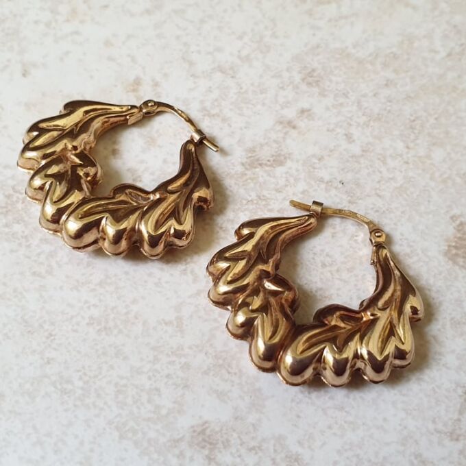 Italian Ornate Earrings in 9ct Gold