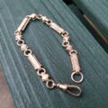 Ornate Heavyweight Bracelet in 9ct Rose Gold inc safety chain