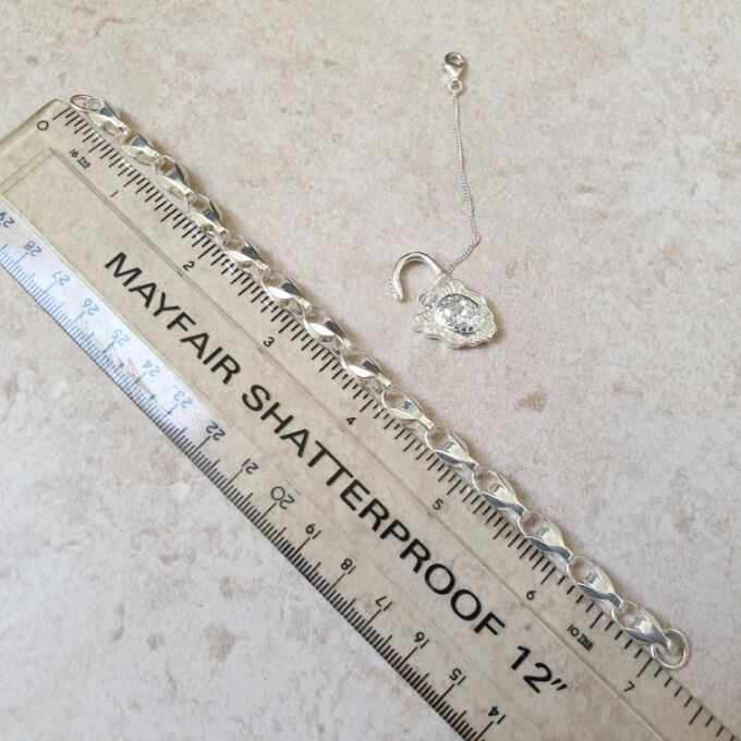 Ornate Padlock Bracelet in Sterling Silver