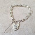 Ornate Padlock Bracelet in Sterling Silver