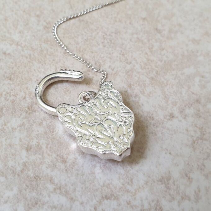 Ornate Padlock Bracelet in Sterling Silver