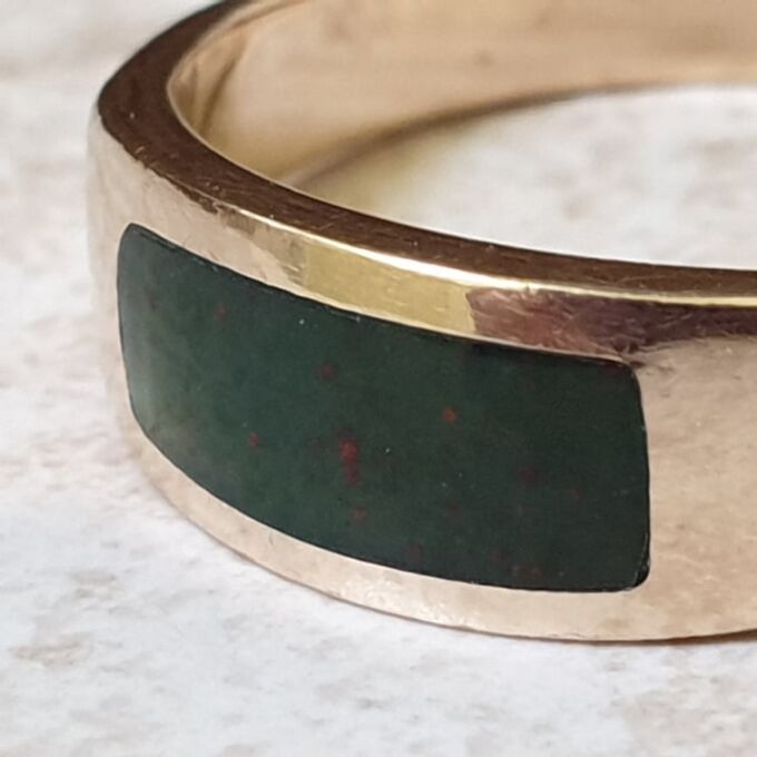 Bloodstone Signet Ring in 9ct Gold
