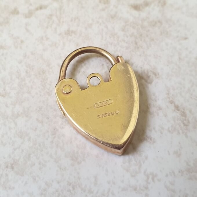 Reserved- Floral Patterned Padlock in 9ct Gold