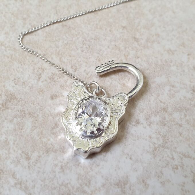 Ornate Padlock Bracelet in Sterling Silver