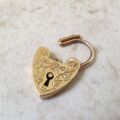 Reserved- Floral Patterned Padlock in 9ct Gold