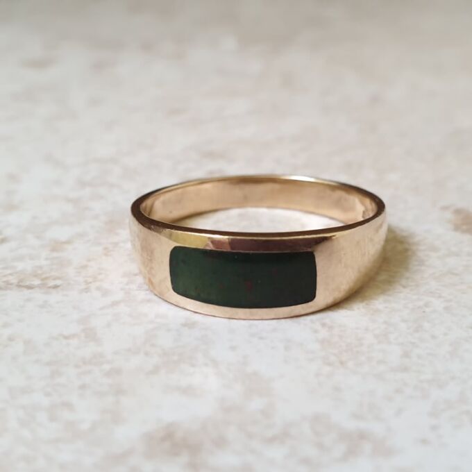 Bloodstone Signet Ring in 9ct Gold
