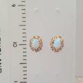 Ornate Opal Stud Earrings in 9ct Gold