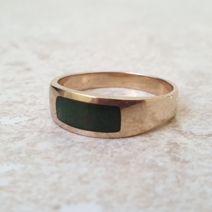 Bloodstone Signet Ring in 9ct Gold