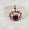 Three Stone Spinner Fob Pendant in 9ct Rose Gold
