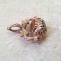 Three Stone Spinner Fob Pendant in 9ct Rose Gold