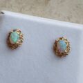 Ornate Opal Stud Earrings in 9ct Gold