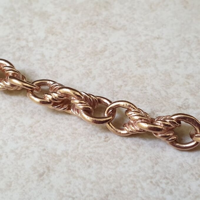 Fancy Bracelet with T Bar in 9ct Rose Gold